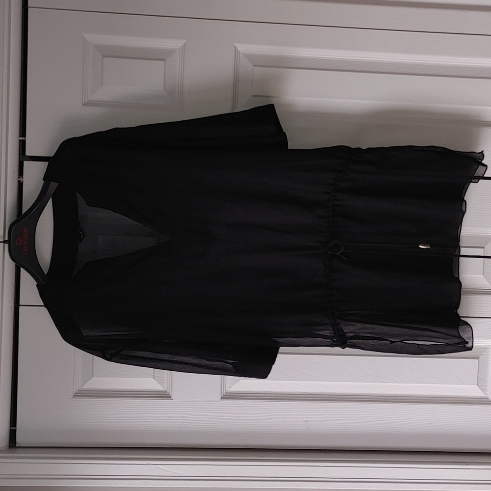 Jessica Sheer Black Swim Cover Up Size Medium to Large